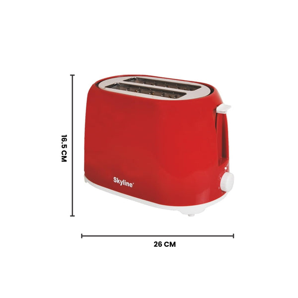 Skyline 2 Slice Pop-Up Toaster | Red