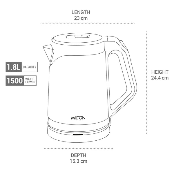 Milton Euroline Vienna Electric Kettle 1.8 ltr 1500w