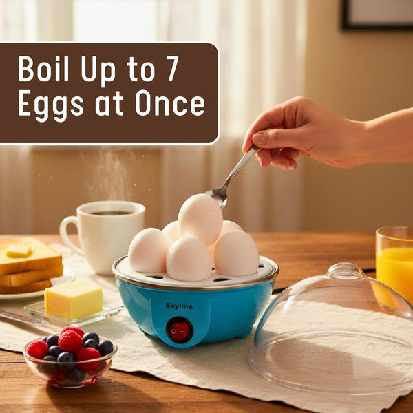 Skyline 350 Watt Electric Egg Boiler, Quick & Easy Egg Cooker with BPA-Free Plastic