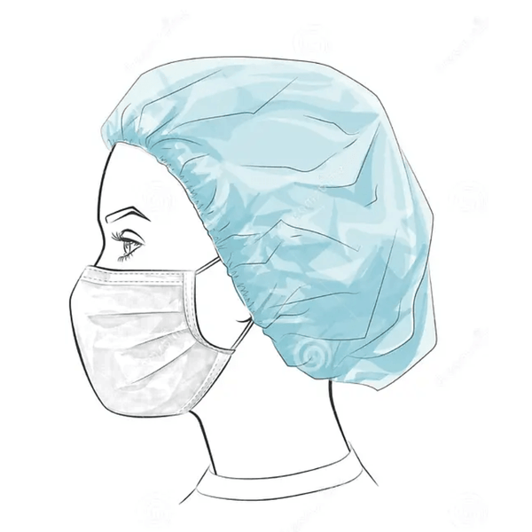 MGS Disposable Cap – Stretchable Non-Woven Bouffant Hair Nets (Pack of 100, Blue)