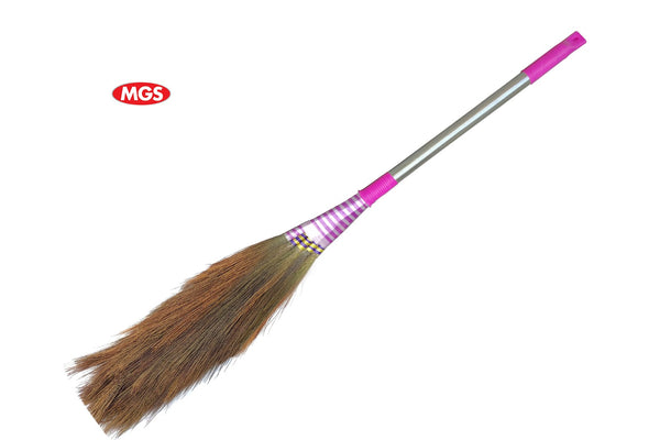 MGS - Panch Mukhi Broom – Long Handle | Heavy-Duty 5-Stick Broom | Lightweight & Durable Rod | Chrome Grip | Floor Cleaning Jhadu for Home & Commercial Use | Pack Of 2