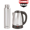Skyline Hydra Set - 1ltr Steel Bottle & Electric Kettle 1500w 1.8ltr