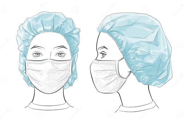 MGS Disposable Cap – Stretchable Non-Woven Bouffant Hair Nets (Pack of 100, Blue)