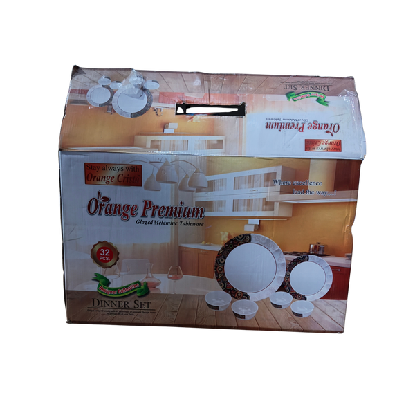 Orange Premium - 32 Pcs Dinner Set Melamine | MOQ: 10 Pcs