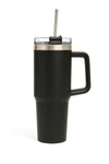 MGS - 1200ml Stainless Steel Tumbler with Handle & Steel Straw | Double Wall Vacuum Insulated Mug | Spill Proof Lid | Beer & Cold Drink Travel Cup (Multicolor)