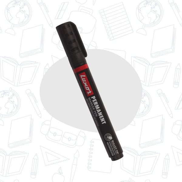 Luxor Refillable Permanent Marker in Classic Black, Pack of 10, Perfect for Sustainable and Bold Writing