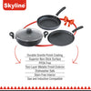 Skyline Non-Stick Cookware Set | 240mm Frying Pan, 280mm Dosa Tawa & 240mm Kadhai