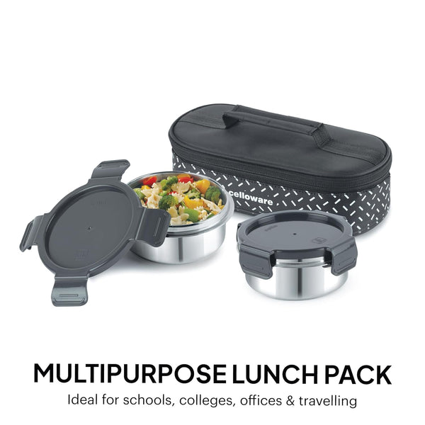 Cello MF Fresh Pro S.S Container2x300ml Lunch Box