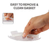 CELLO Royale Round Borosilicate Glass Lunch Box with Jacket, 400ml, Set of 3 | Safety Lock Airtight |Microwave Safe and Leak Proof | Ideal for College, Office