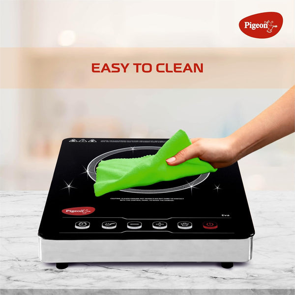 Pigeon by Stovekraft Infrared Cook & Grill 2000 Watts Induction Stove, Black | Universal Cookware compatibility | Advanced timer control | Auto shut - off | Tandoor Grill | 2 Yr Warranty