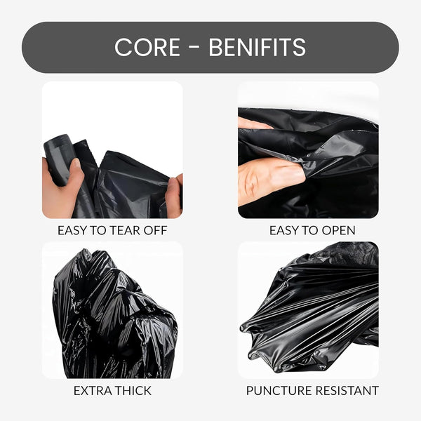 MGS - Garbage Bags 30 Bag Per Roll Medium - 19x21 Inches, Pack of 6 Rolls