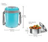 MILTON Electron Portable Stainless Steel Electric Lunch Box for Office Use, Travel I Auto Shut Off, 4 Tier Tiffin I 400ml X 4, Blue