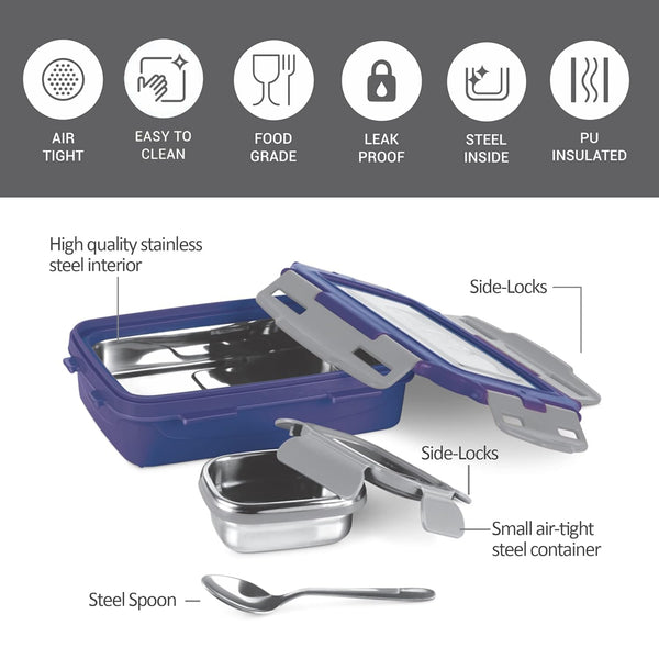 Milton Thermoware Steely Super Delux Big Tiffin Box
