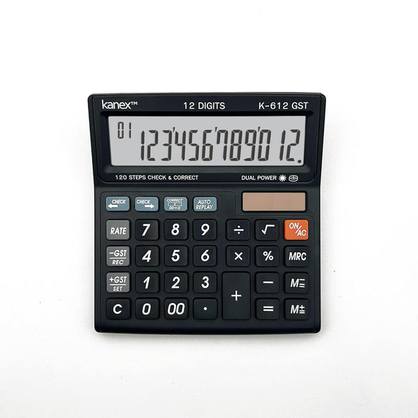 INNOVONE Calculator K-612 GST, Fixed Angular Display, GST Function, Auto Replay & Grand Total Function, with 3 Years Warranty