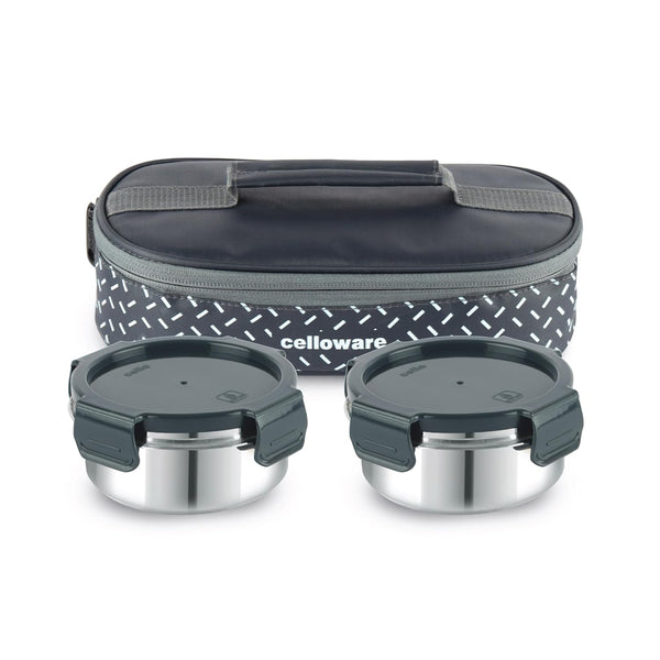 Cello MF Fresh Pro S.S Container2x300ml Lunch Box