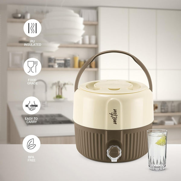 Milton Emporium Gift Set With Flora 1000 Insulated Inner Steel Casserole & Kool Pristine 7 Insulated Plastic Water Jug