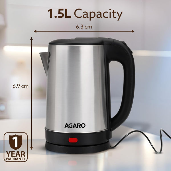 AGARO Sonnet Electric Kettle, 1.5L, 1500W No.34207