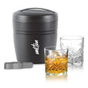 Milton Spiritz Ice Pail with Whiskey Glass Set – 1.5L PU Insulated Bucket, Tong, and 4 pcs, 340ml Each Tumblers for Cocktails, Bars, and House Parties (Black & Grey)