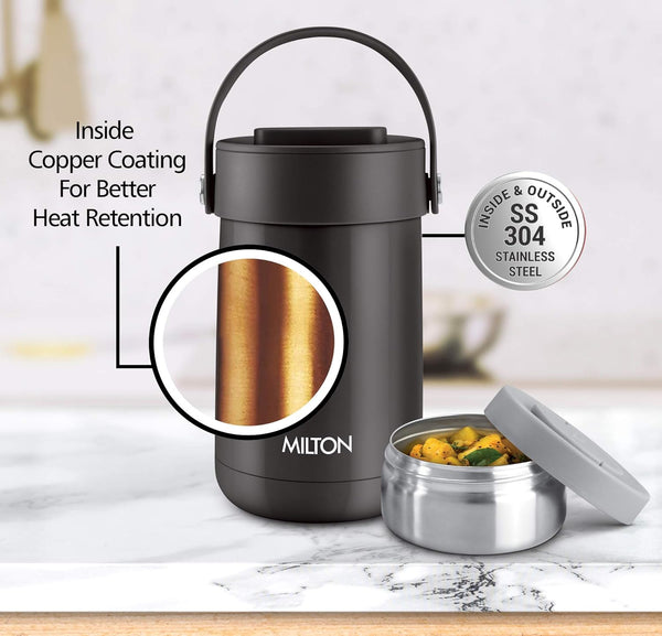 MILTON Glamour Thermosteel Stainless Steel Tiffin Box, Set of 3,