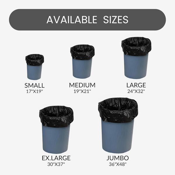 MGS - Garbage Bags 30 Bag Per Roll Medium - 19x21 Inches, Pack of 6 Rolls