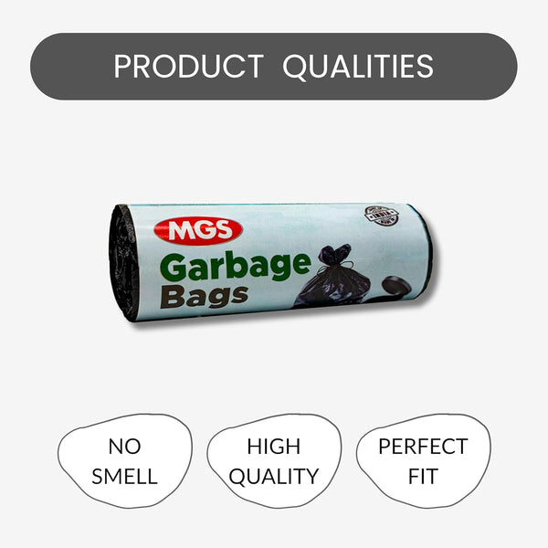 MGS - Garbage Bags 30 Bag Per Roll Medium - 19x21 Inches, Pack of 6 Rolls