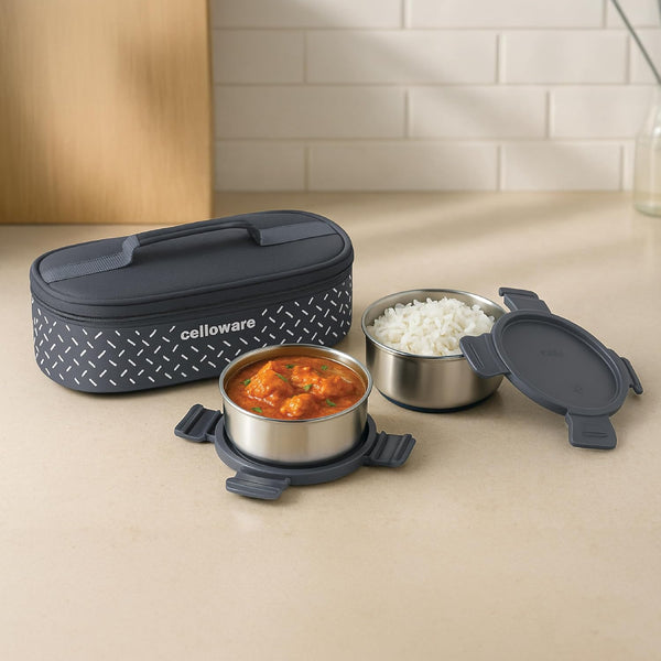 Cello MF Fresh Pro S.S Container2x300ml Lunch Box