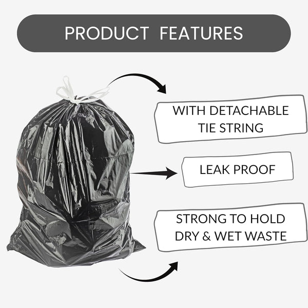 MGS - Garbage Bags 30 Bag Per Roll Medium - 19x21 Inches, Pack of 6 Rolls