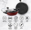 Milton Pro Cook New Granito My Kitchen Set of 2,(Tawa 28 cm and Kadhai 24 cm/2.5 LTR with Glass Lid) Burgundy | Dishwasher Safe| Induction Safe | Gas Stove Safe | 2 Years Warranty
