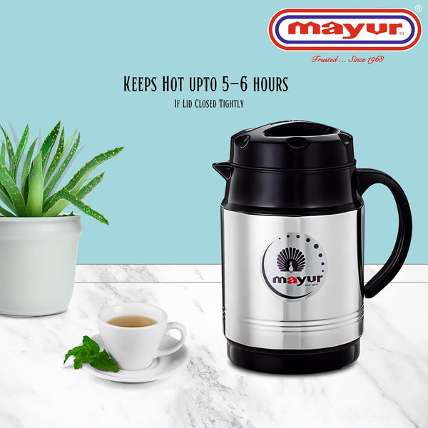 Mayur Jug I OSLO Stainleel Steel Silver Touch Series Thermosteel Jug I Puff Insulated Water Jug I mayur jug I mayur Water jug I