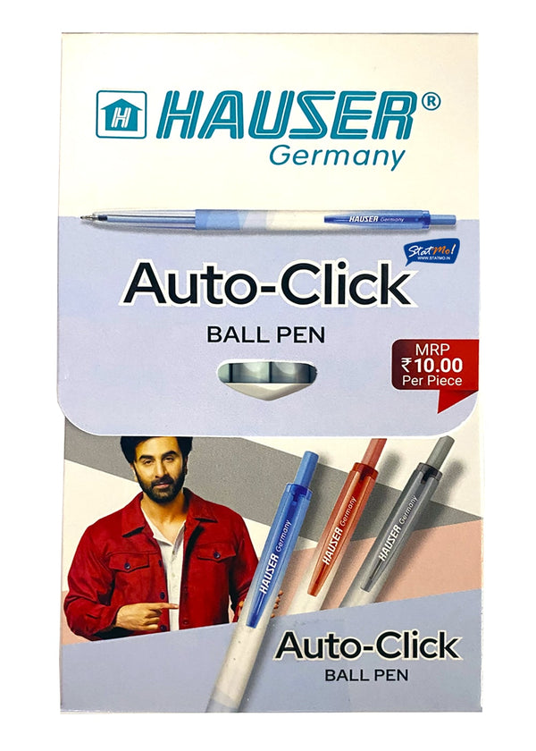 Hauser Germany Auto Click Ball Pen Blue HP-1006, Pack of 40 Pens