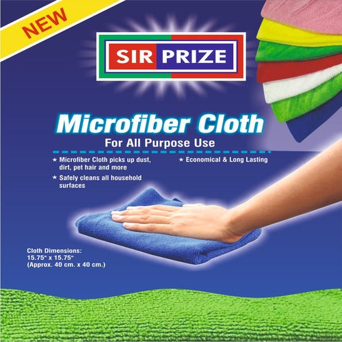 Sir Prize Microfiber Cloth 40x40cm No.SP-MFC, Pack of 4 Pcs