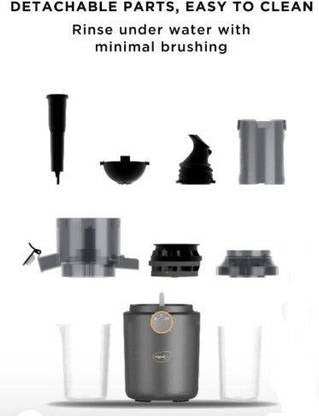 Pigeon Pure 250 W Juicer(Pure Slow Juicer | 2 Jars | Black, Grey)